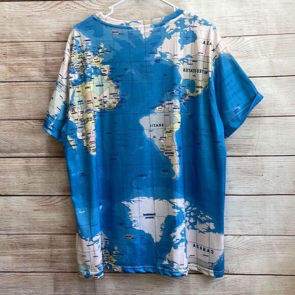 NEW WITH TAGS PIXIE LADY GRAPHIC MAP SHIRT - Picture 7 of 7